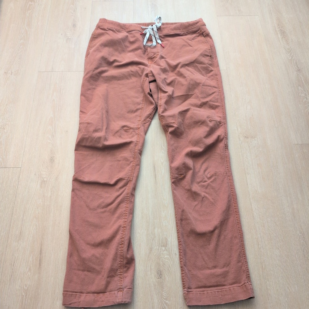 Topo Designs Mens XL Dirt Pants Clay Orange Stretch Canvas Straight Leg Hike